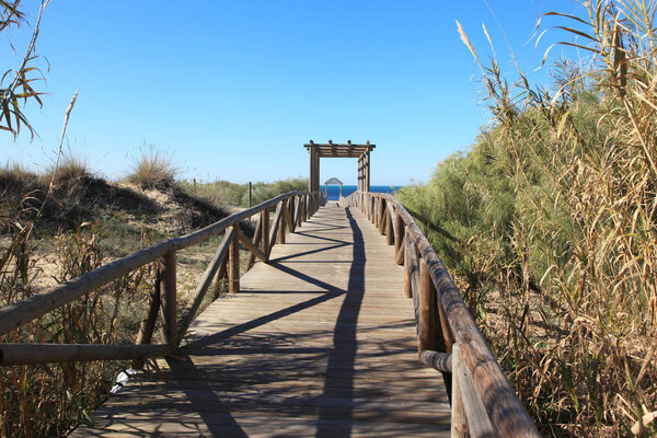 View of the ocean and the dunes near Rota