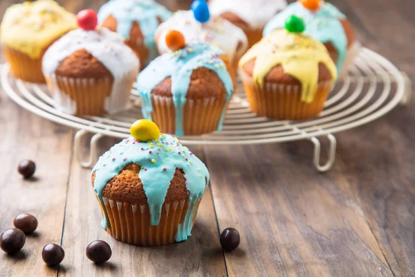 Colorful cupcakes for kids party — Stock Photo, Image