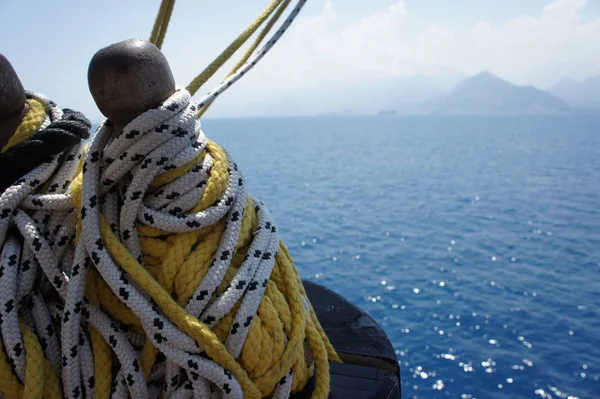 ship rope and the sea view
