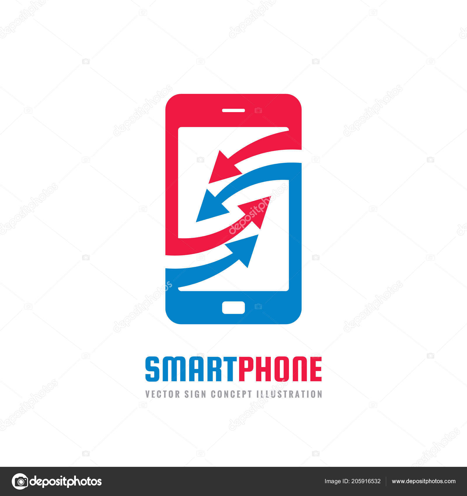 ícone de logotipo de vetor de smartphone e relógio móvel. estilo