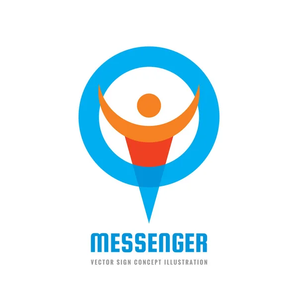 Messenger Ilustração Conceito Modelo Logotipo Vetorial Mídia Social Signo Criativo — Vetor de Stock