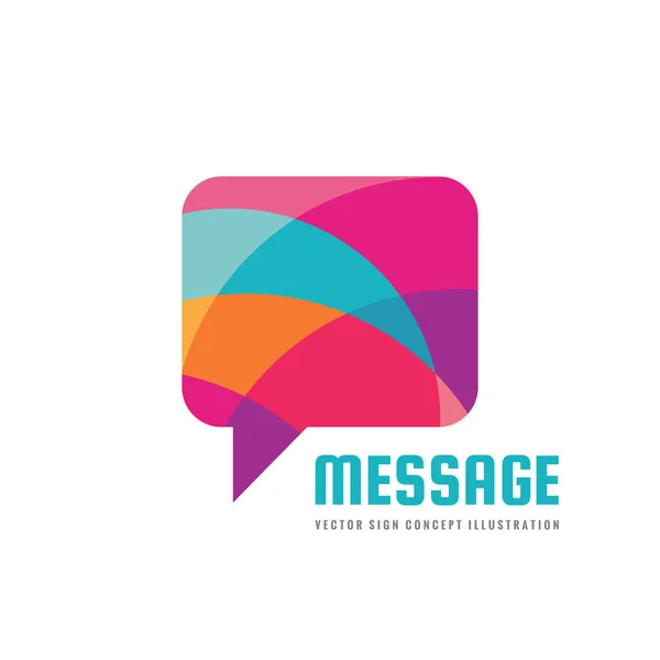 Message Illustration Concept Modèle Logo Vectoriel Dans Style Plat Parler — Image vectorielle