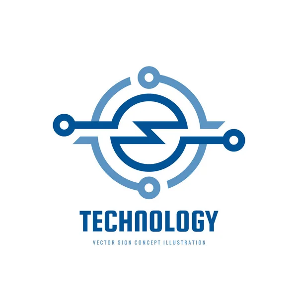 Technologie Vektor Business Logo Vorlage Konzept Illustration Abstrakte Elektronische Computerchips — Stockvektor