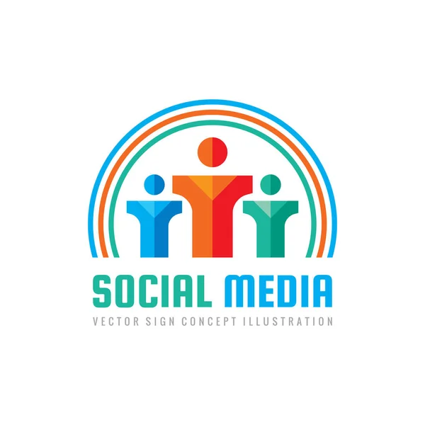 Sociala Medier Vektorillustration Logotyp Mall Koncept Mänsklig Karaktär Personer Logga — Stock vektor