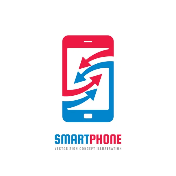 Illustration Concept Logo Entreprise Vecteur Téléphone Mobile Smartphone Signe Créatif — Image vectorielle
