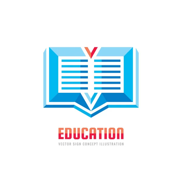Biblioteca Libros Vector Plantilla Logotipo Del Negocio Educación Signo Concepto — Archivo Imágenes Vectoriales