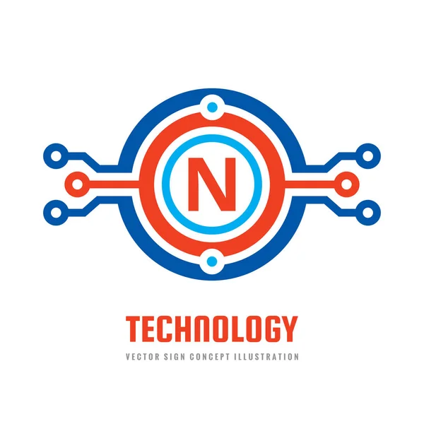 Technologie Letter Vector Logo Sjabloon Concept Illustratie Abstracte Creatieve Digitale — Stockvector