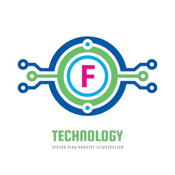 Technologia Literę Wektor Logo Szablon Ilustracja Koncepcja Streszczenie Symbol Cyfrowy — Wektor stockowy