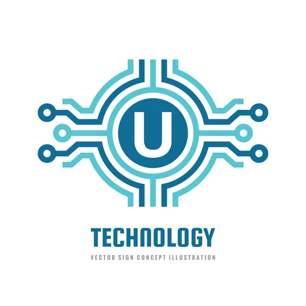 Technologia Litery Wektor Logo Szablon Ilustracja Koncepcja Streszczenie Symbol Cyfrowy — Wektor stockowy