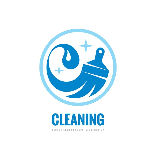 Cleaning Service Vector Business Logo Template Concept Illustration Wash Household — Stock Vector