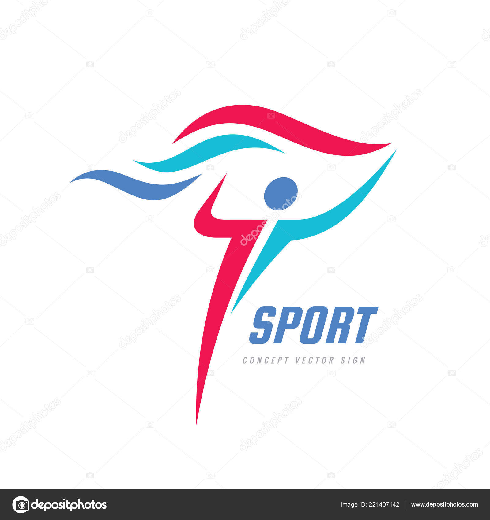 Sport Fitness Concept Business Logo Vector Illustration Abstract