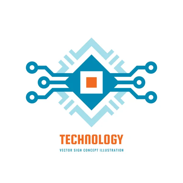 Technologie Konzept Business Logo Vorlage Vektor Illustration Netzwerk Kreatives Zeichen — Stockvektor