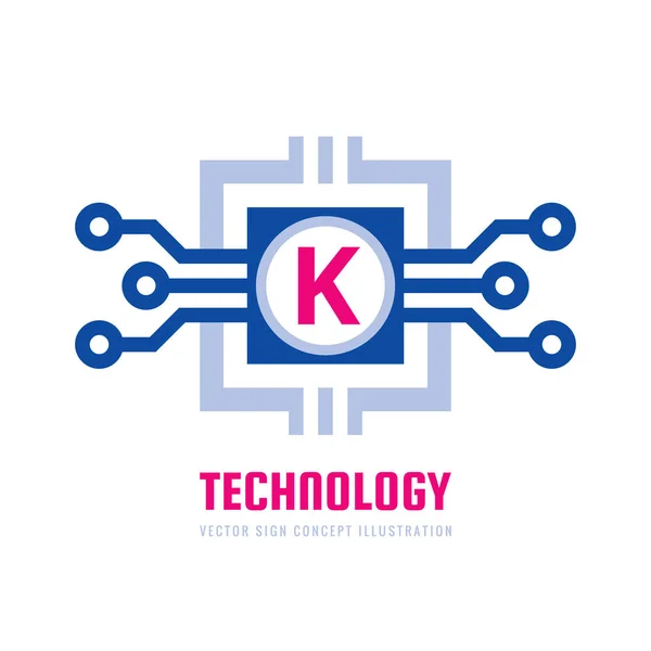 Technologie Vektor Business Logo Vorlage Konzept Illustration Buchstabe Kreatives Zeichen — Stockvektor