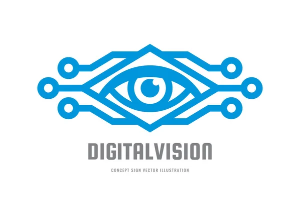 Digital Vision Vektor Logo Vorlage Konzept Illustration Abstraktes Menschliches Auge — Stockvektor