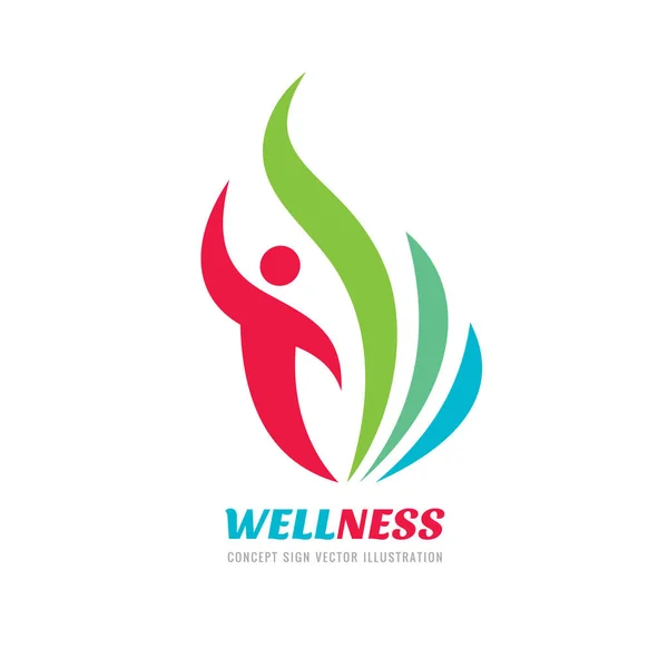 Wellness Illustration Concept Logo Entreprise Vectoriel Silhouette Abstraite Caractère Humain — Image vectorielle