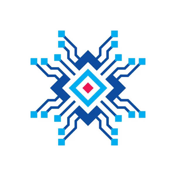 Blockchain Kavramı Logo Şablonu Vektör Çizim Geleceğin Teknolojisi Yaratıcı Işareti — Stok Vektör