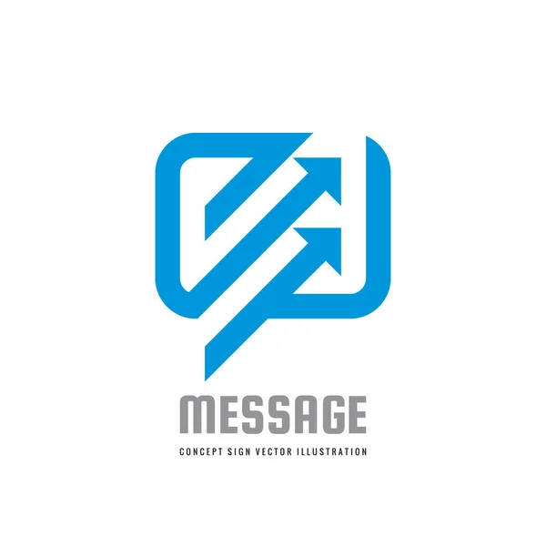 Message Illustration Concept Logo Vectoriel Bulles Parole Dans Style Plat — Image vectorielle