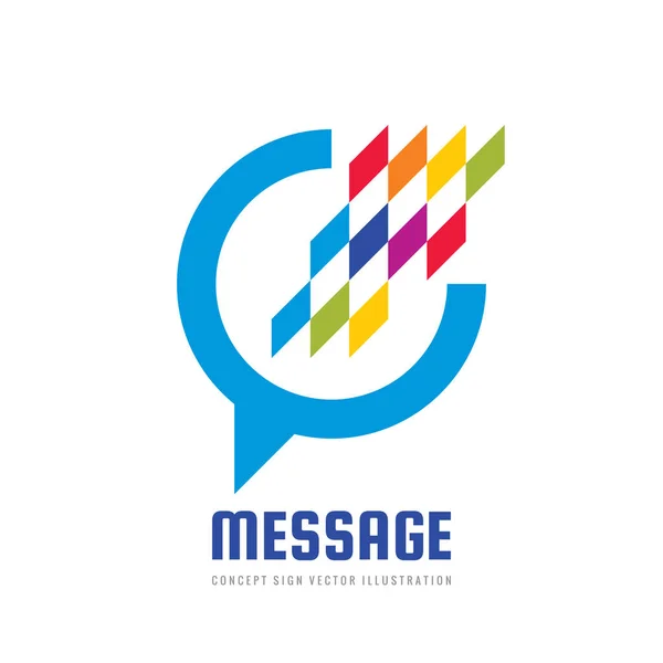 Mesaj Konuşma Balonları Logo Kavramı Çizimde Düz Stil Vektör Diyalog — Stok Vektör