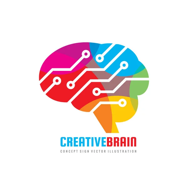 Abstrakta Mänskliga Hjärnan Business Vektorillustration Logotyp Mall Koncept Kreativ Idé — Stock vektor