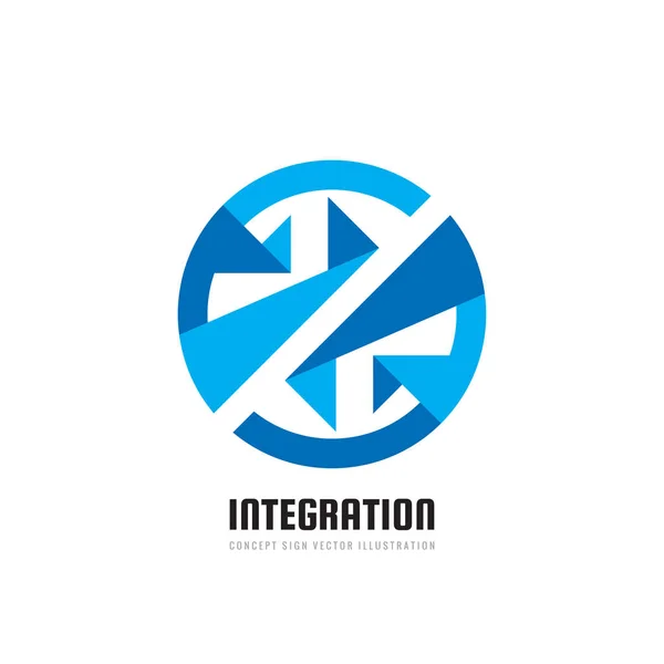 Interakce Vektorové Logo Šablona Koncept Ilustrace Spolupráce Tvůrčí Znamení Modrých — Stockový vektor
