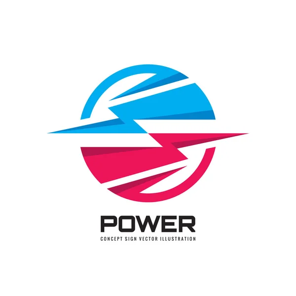 Moc Energii Błyskawica Koncepcja Firmy Logo Szablon Wektor Ilustracja Abstrakcyjne — Wektor stockowy