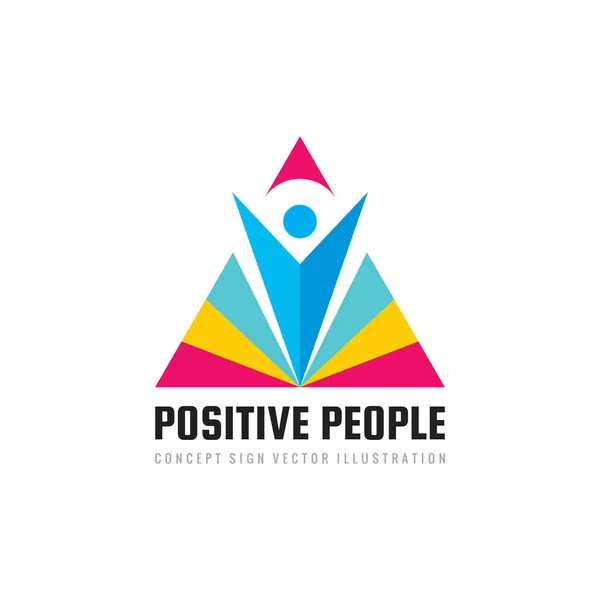 Positive People Concept Business Logo Template Vektorillustration Abstrakte Menschliche Figur — Stockvektor