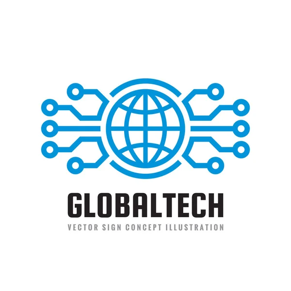 Digitální Svět Vektor Obchodní Logo Šablona Koncept Ilustrace Globe Abstraktní — Stockový vektor