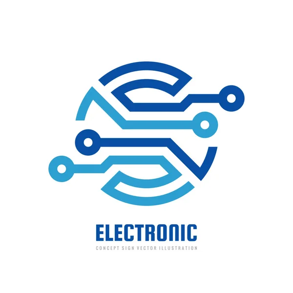 Elektronický Čip Koncepce Podnikání Logo Šablona Vektorové Ilustrace Abstraktní Digitální — Stockový vektor