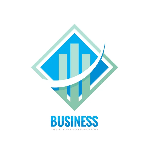 Business Finance Logotyp Mall Konceptet Vektorillustration Ekonomiska Infographic Tecken Pilar — Stock vektor