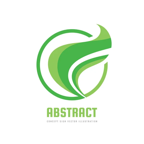 Naturaleza Concepto Negocio Logotipo Plantilla Vector Ilustración Verde Abstracto Deja — Vector de stock
