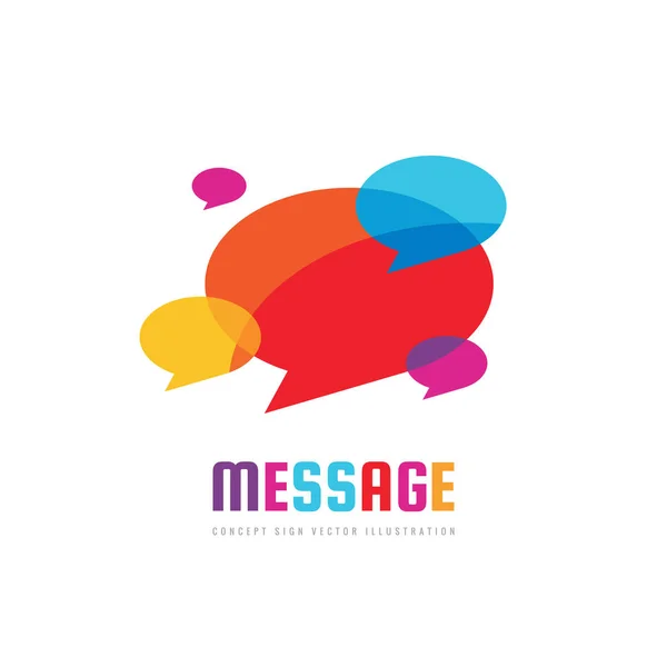 Message Illustration Concept Modèle Logo Vectoriel Dans Style Plat Parler — Image vectorielle