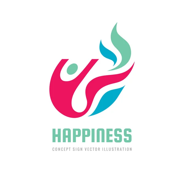 Wellness Vektor Business Logo Konzept Illustration Abstrakte Menschliche Charaktersilhouette Mit — Stockvektor