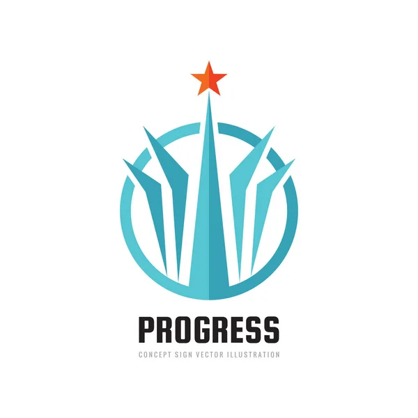 Postępy Streszczenie Wektor Logo Elementy Projektu Znak Gwiazdy Rozwoju Powodzenie — Wektor stockowy