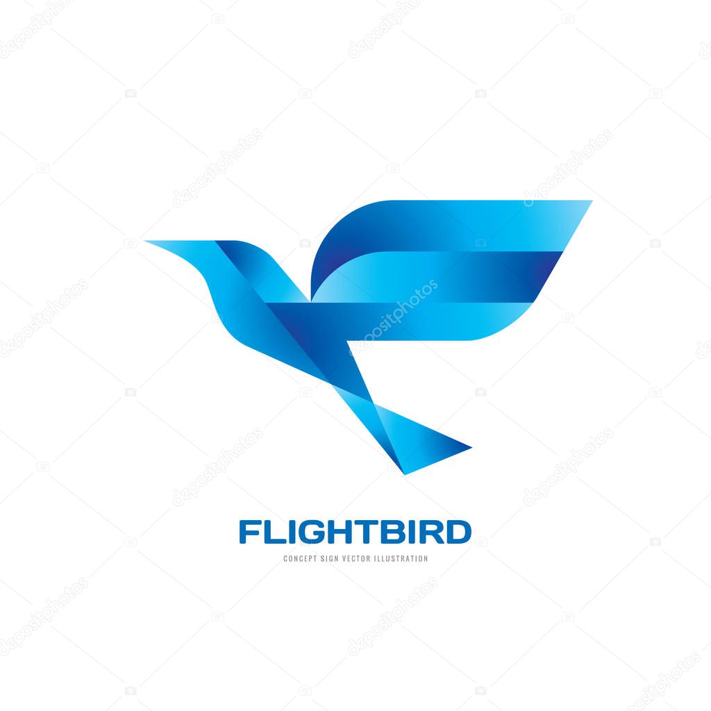 Flight bird - concept logo template vector illustration. Abstract wings creative sign. Graphic design element.
