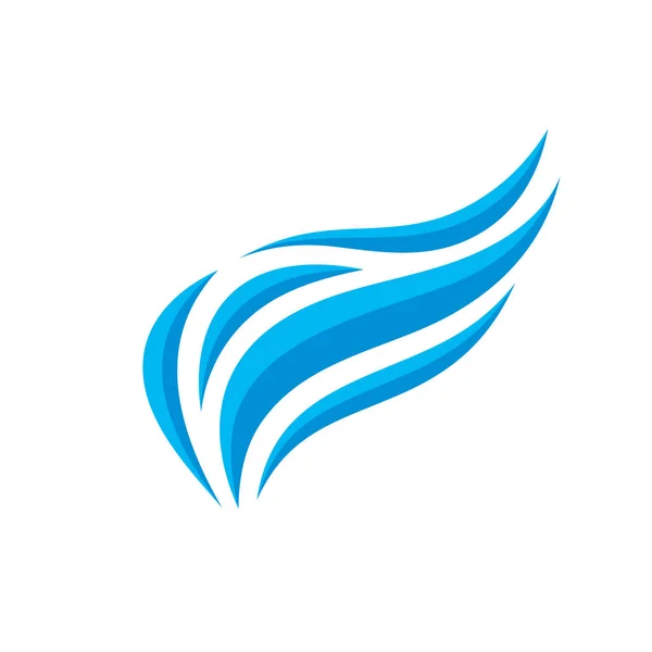 Skrzydło Streszczenie Koncepcja Firmy Logo Szablon Wektor Ilustracja Niebieski Fala — Wektor stockowy
