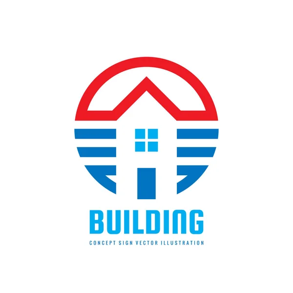 Σπίτι Σπίτι Κτίριο Εικονογράφηση Έννοια Λογότυπο Φορέα Για Την Παρουσίαση — Διανυσματικό Αρχείο