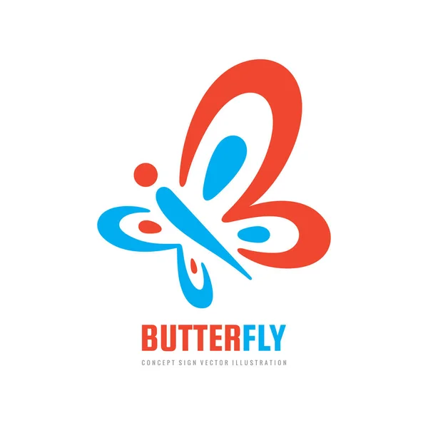 Butterfly Insekt Logotyp Mall Skönhetssalong Tecken Kreativ Illustration Mänsklig Karaktär — Stock vektor