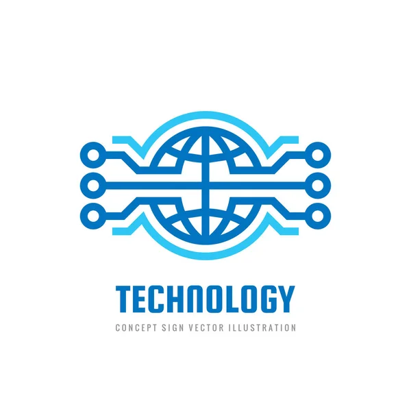 Digitale Wereld Business Logo Sjabloon Concept Vectorillustratie Globe Abstract Teken — Stockvector