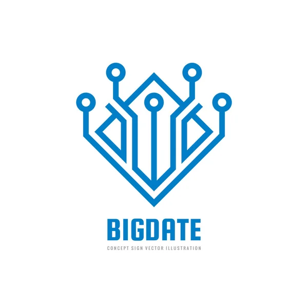 Big Date Blockchain Concepto Negocio Logotipo Plantilla Vector Ilustración Signo — Vector de stock