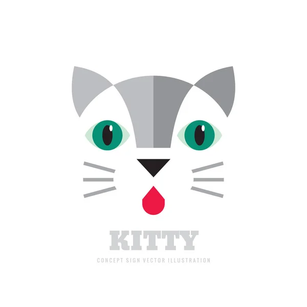 Kitty Vektorové Logo Koncept Ilustrace Kreativní Grafické Znamení Kočka Designový — Stockový vektor
