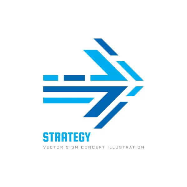 Stratégia Koncepció Üzleti Logó Sablon Vektoros Illusztráció Absztrakt Nyíl Kreatív — Stock Vector
