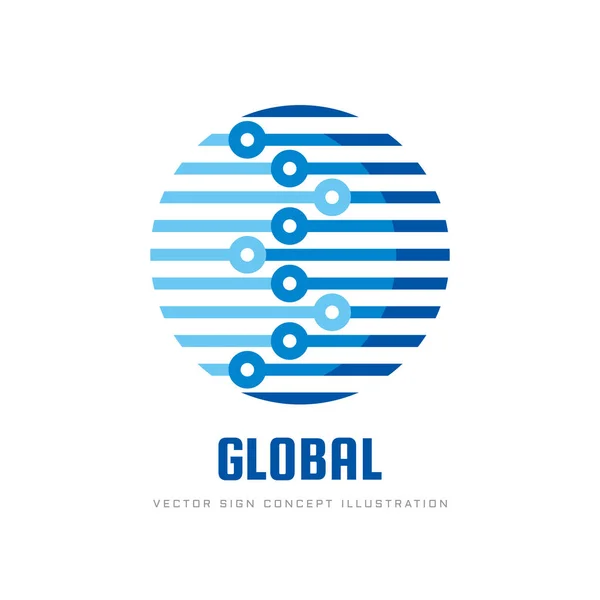 Dijital Dünya Vektör Logo Şablonu Konsept Illüstrasyon Küre Soyut Işareti — Stok Vektör
