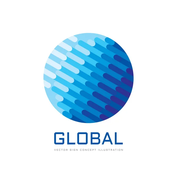 Globální Obchodní Rozvoj Koncepce Logo Šablona Vektorové Ilustrace Abstraktní Koule — Stockový vektor