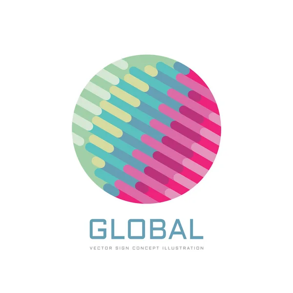 Küresel Geliştirme Kavramı Logo Şablonu Vektör Çizim Soyut Küre Yaratıcı — Stok Vektör