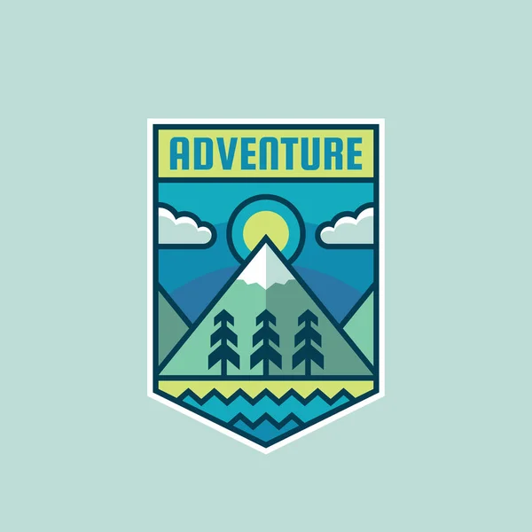 Adventure Mountain Concept Badge Vector Illustration Expedition Explorer Creative Logo — Stock Vector