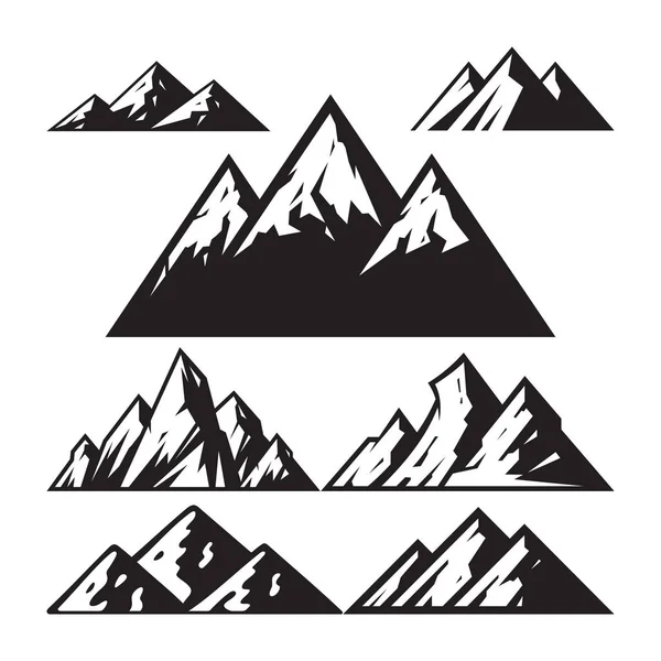Montanha Sinal Vetor Ilustração Conjunto Ícones Sílhueta Símbolo Abstrato Cor — Vetor de Stock