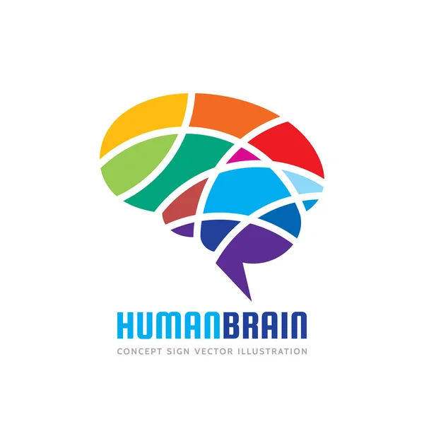 Streszczenie Ludzkiego Mózgu Ilustracja Koncepcja Biznesu Wektor Logo Szablon Znak — Wektor stockowy