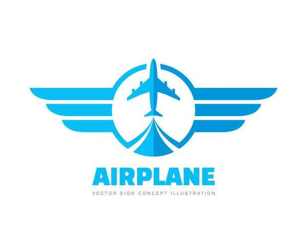 Airplane Concept Business Logo Template Vector Illustration Air Travel Symbol — Stock Vector