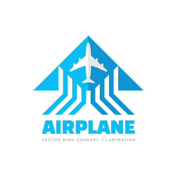 Vliegtuig Concept Business Logo Sjabloon Vector Illustratie Air Travel Vleugels — Stockvector