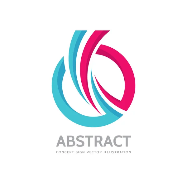 Abstract Vector Business Logo Concept Illustration Colored Ring Shapes Positive — Stock Vector